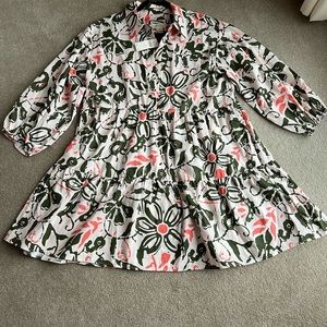 Maeve Anthropologie NWT tiered cotton  print tunic/mini dress size large